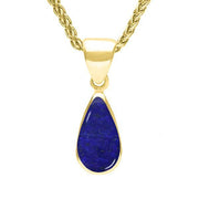 9ct Yellow Gold Lapis Lazuli Dinky Pear Necklace. P450.