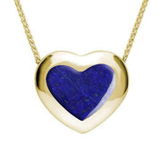 9ct Yellow Gold Lapis Lazuli Framed Heart Necklace. P1554.