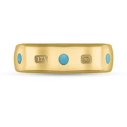 9ct Yellow Gold Turquoise King's Coronation Hallmark 6mm Ring R1193_6_CFH_1