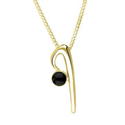 9ct Yellow Gold Whitby Jet Love Letters Initial I Necklace P3456C