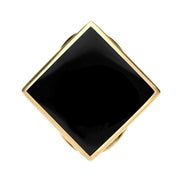 9ct Yellow Gold Whitby Jet Medium Rhombus Ring