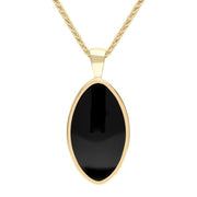 9ct Yellow Gold Whitby Jet Oval Necklace P080