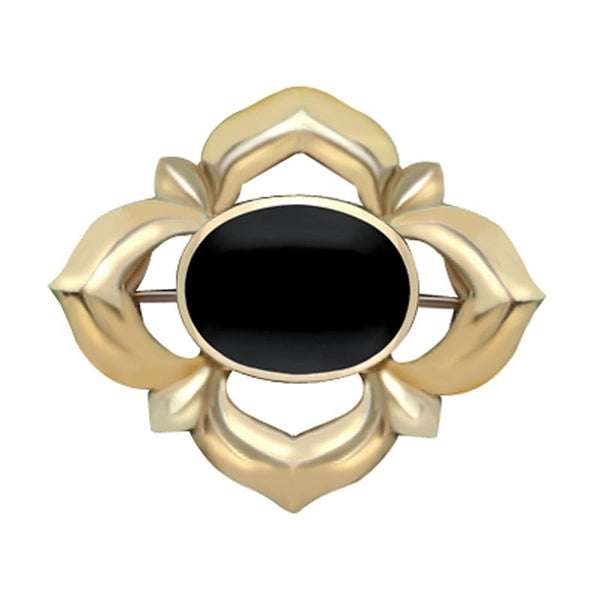 9ct Yellow Gold Whitby Oval Star Brooch M088