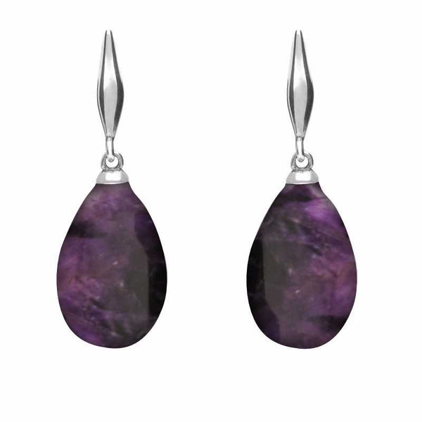 Sterling Silver Blue John Tapered Top Pear Drop Stud Earrings E1487