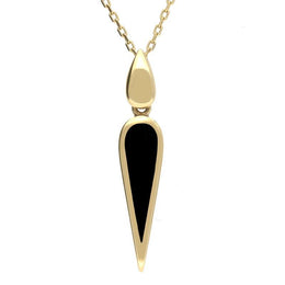 9ct Yellow Gold Whitby Jet Toscana Pear Drop Two Piece Set S057