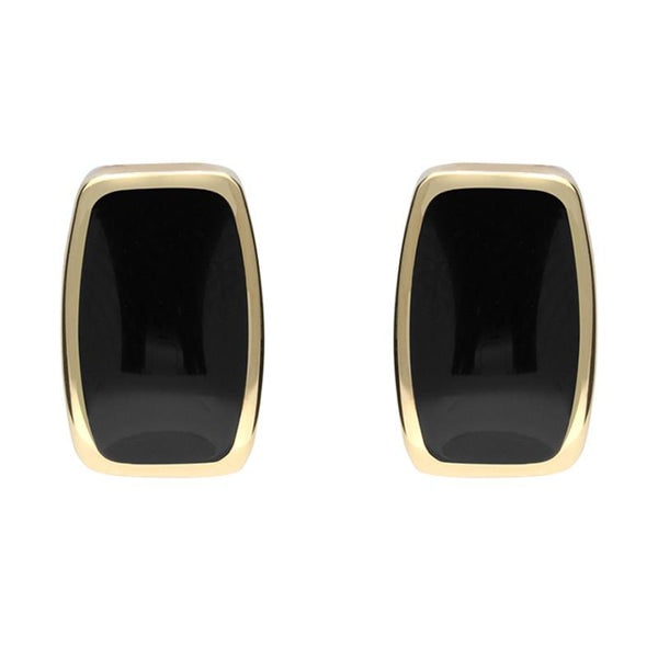 9ct yellow Gold Whitby Jet Dinky Barrel Stud Earrings E280