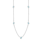 9ct White Gold Turquoise Cross Link Disc Chain Necklace, N748.
