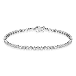 00142830 18ct White Gold 2.20ct Diamond Tennis Bracelet, B1075.