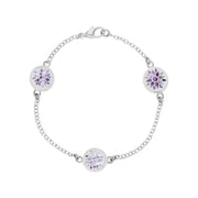 Sterling Silver 10mm Blue John Three Round Chatsworth Décor Bracelet