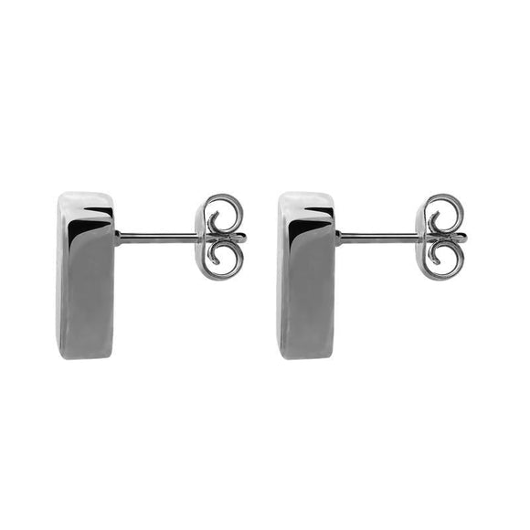 Sterling Silver Blue John Barrel Stud Earrings, E280.