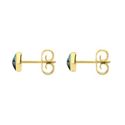 C W Sellors 9ct Yellow Gold Abalone 5mm Classic Small Round Stud Earrings, E002.