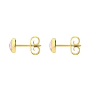 C W Sellors 9ct Yellow Gold Pink Mother of Pearl 5mm Classic Small Round Stud Earrings, E002.