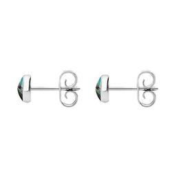 C W Sellors Sterling Silver Abalone 5mm Classic Small Round Stud Earrings, E002.