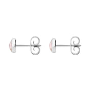 C W Sellors Sterling Silver Pink Mother of Pearl 5mm Classic Small Round Stud Earrings, E002.