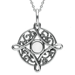 C W Sellors Sterling Silver Bauxite Detailed Four Point Cross Necklace, P2551.