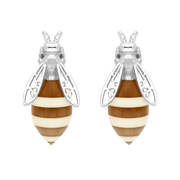 Sterling Silver Amber Bee Stud Earrings