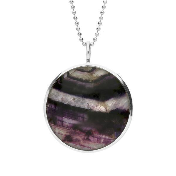 Chatsworth Renewed Sterling Silver Blue John Double Sided Necklace, P3227.