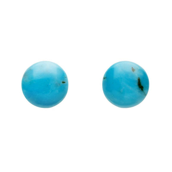 Yellow Gold Turquoise 5mm Ball Stud Earrings E1343