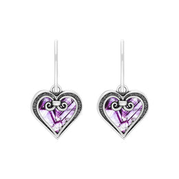 Sterling Silver Blue John Gate Heart Hook Earrings