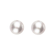 00179168 18ct Yellow Gold 6mm White Pearl Stud Earrings, E2539.