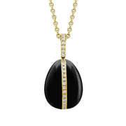 Faberge 18ct Yellow Gold Diamond Whitby Jet Pendant Limited Edition