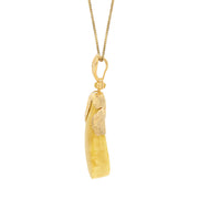 Gold Plated Sterling Silver Amber Leaf Necklace D