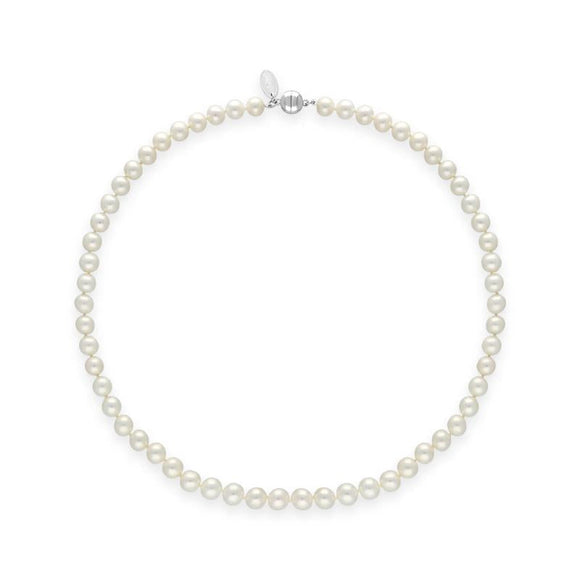 00180613 White Pearl 8mm Round Bead Necklace, N1118_16.