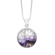 Sterling Silver 18mm Blue John Chatsworth Décor Round Pendant