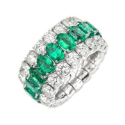 Picchiotti Xpandable 18ct White Gold 6.65ct Diamond Emerald Eternity Ring, RE30E.