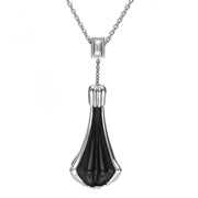 Platinum 0.11ct Diamond Whitby Jet Cabaret Necklace, P2206C.
