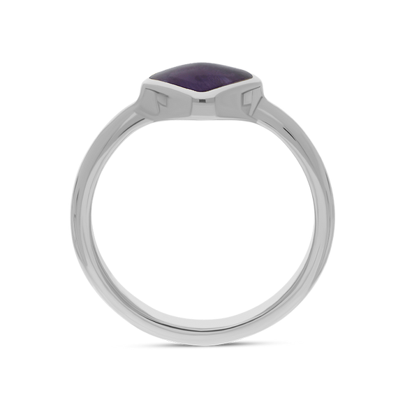 Sterling Silver Blue John Cushion Ring, R406.