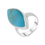 Sterling Silver Turquoise Marquise Ring, R837.