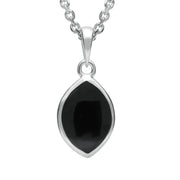 Sterling Silver Whitby Jet Tear Shape Necklace P2600