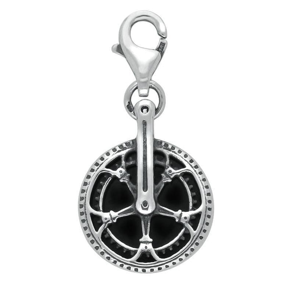Silver Whitby Jet Tour De Yorkshire Chain Wheel Charm G748