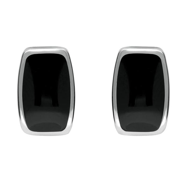 Sterling Silver Whitby Jet Dinky Barrel Stud Earrings, E280