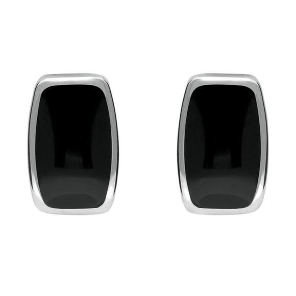 Sterling Silver Whitby Jet Dinky Barrel Stud Earrings, E280