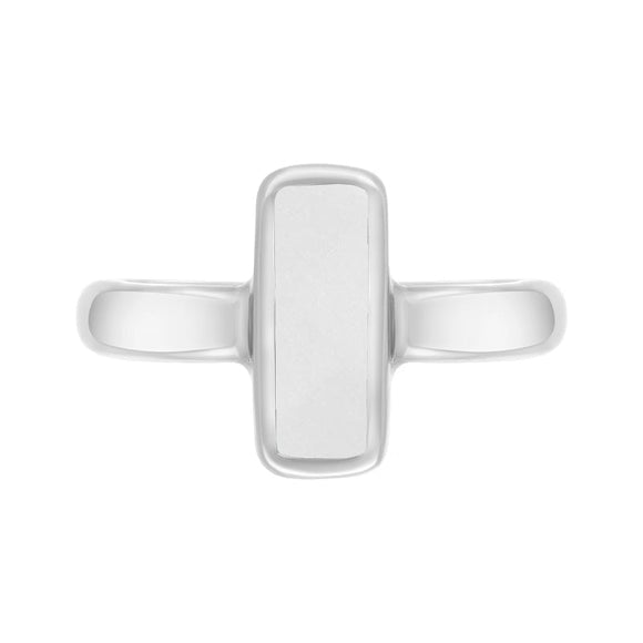 Sterling Silver Bauxite Dinky Oblong Ring
