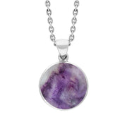 Sterling Silver Blue John Plain Round Necklace P1541