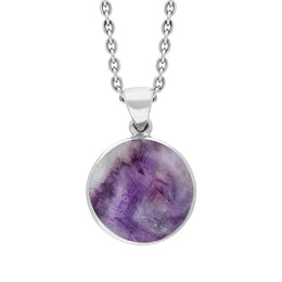 Sterling Silver Blue John Plain Round Necklace P1541