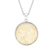 Sterling Silver Coquina 24mm Barbados Disc Necklace P3079C