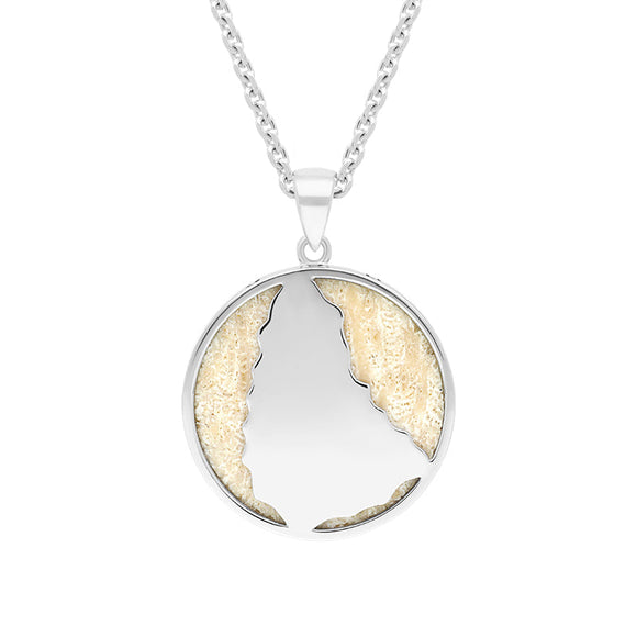 Sterling Silver Coquina 24mm Barbados Disc Necklace P3079C