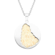 Sterling Silver Coquina 24mm Barbados Island Disc Necklace, P2590C