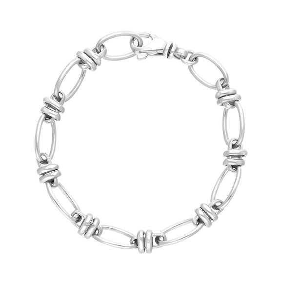 18ct White Gold Handmade Cable Chain Bracelet C054BR