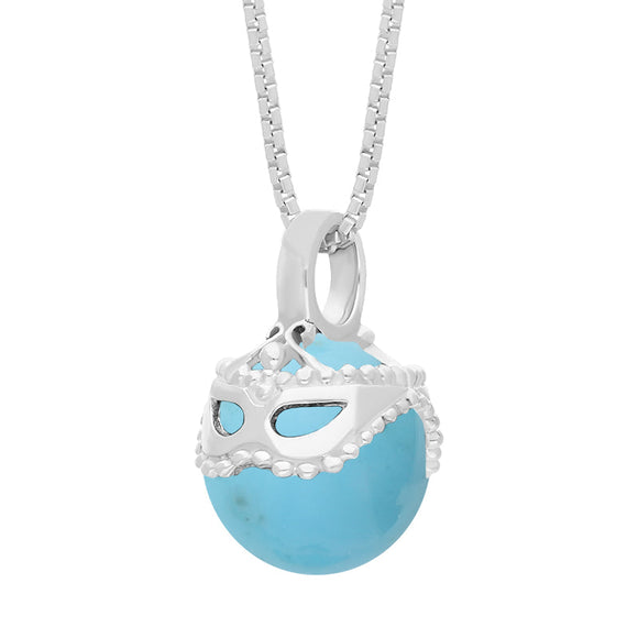 Sterling Silver Turquoise Zodiac Gemini 10mm Bead Pendant, P3622.