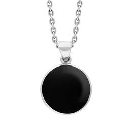 Sterling Silver Whitby Jet Plain Round Necklace P1541