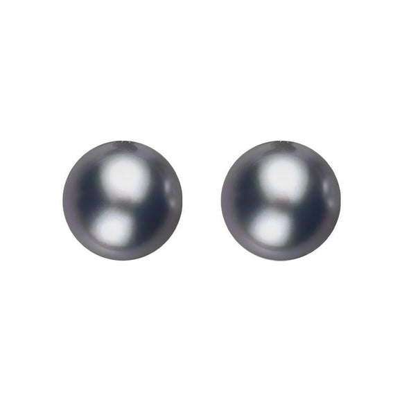 Sterling Silver 4mm Black Freshwater Pearl Stud Earrings, E617.