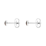 Sterling Silver Amber 4mm Classic Small Round Stud Earrings, E001