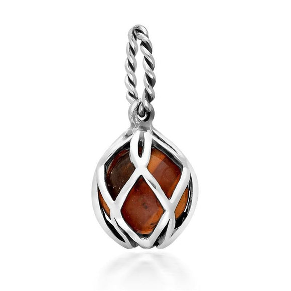 Sterling Silver Amber Emma Stothard Silver Darling 8mm Float Charm, G970.