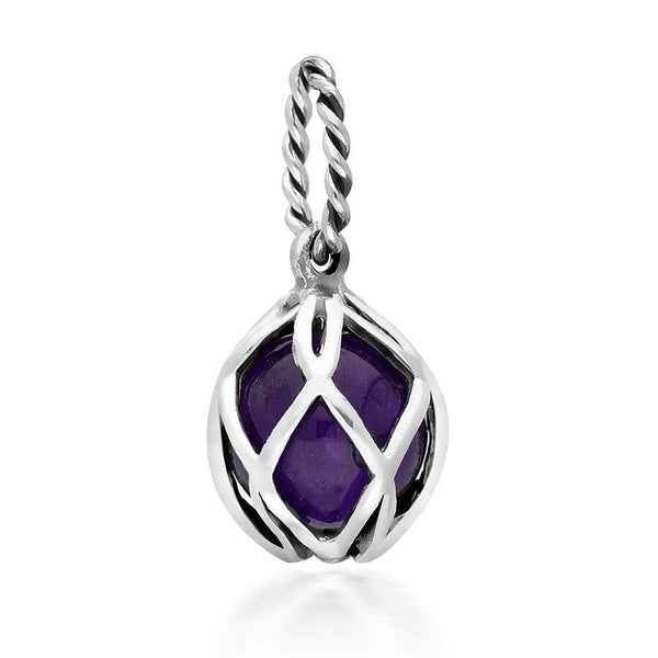 Sterling Silver Amethyst Emma Stothard Silver Darling 8mm Float Charm, G970.