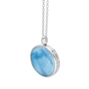 Sterling Silver Aquamarine Medium Round Locket, P3550C_2